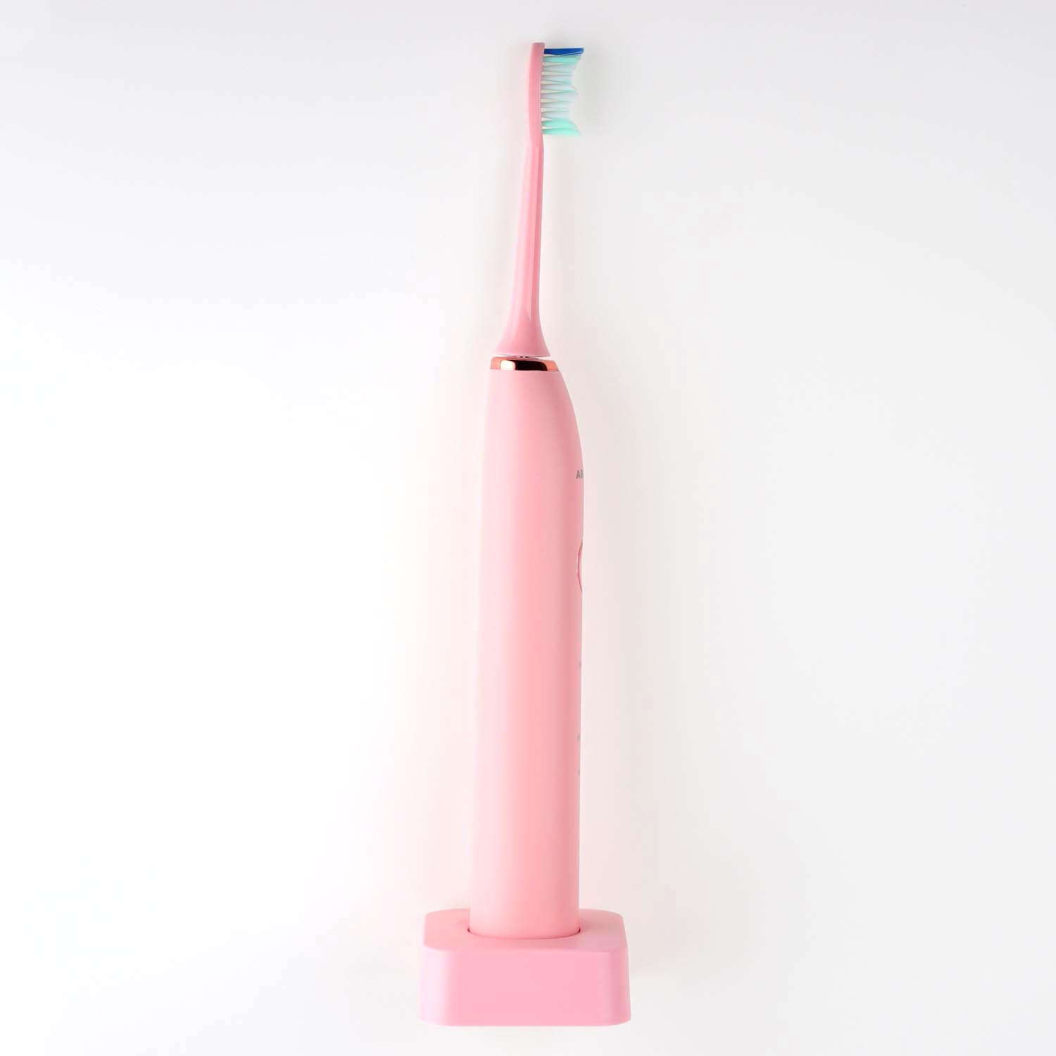 Ультразвуковая электрическая зубная щетка T9 с беспроводной зарядкой розовая