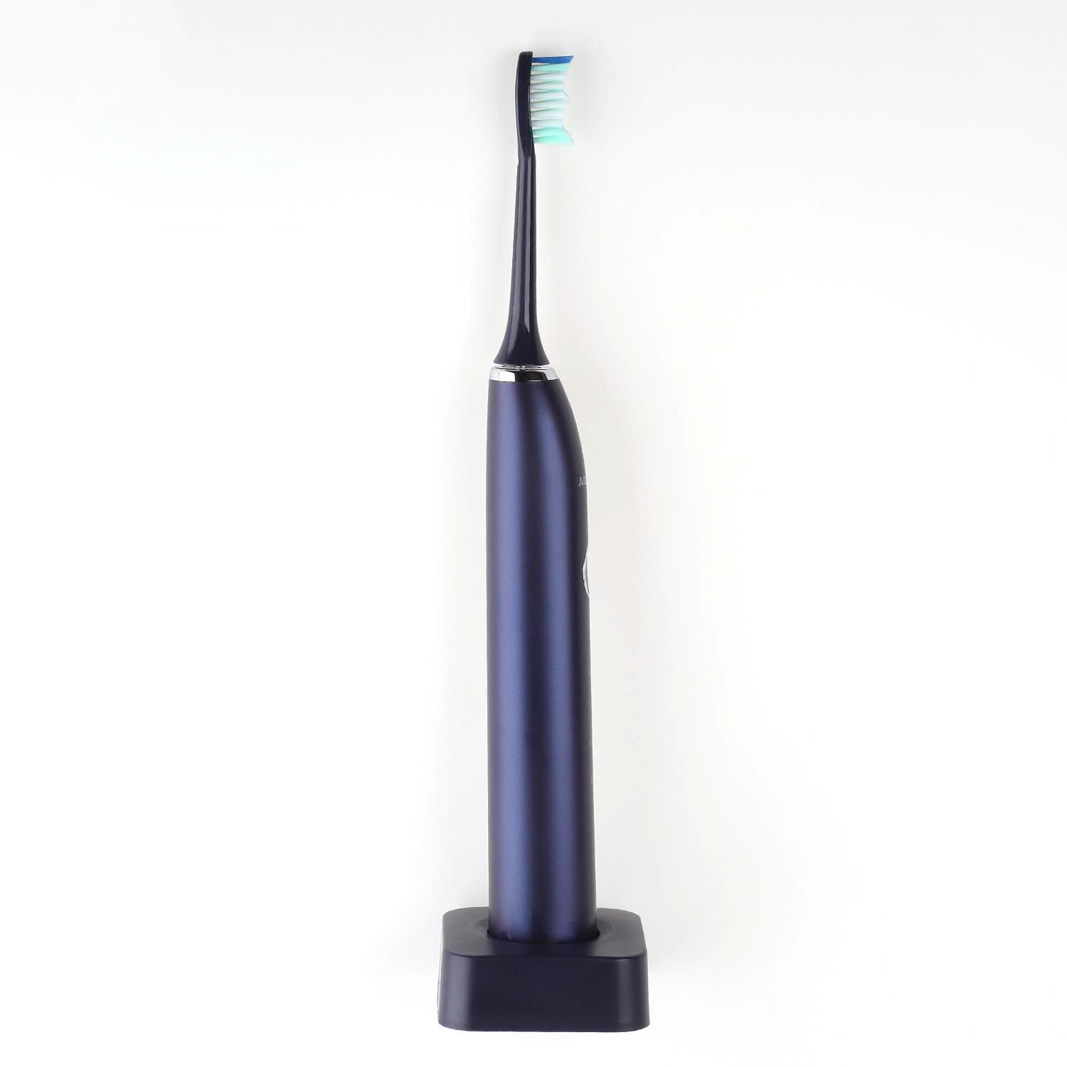 Ультразвуковая электрическая зубная щетка T9 с беспроводной зарядкой темно-синяя