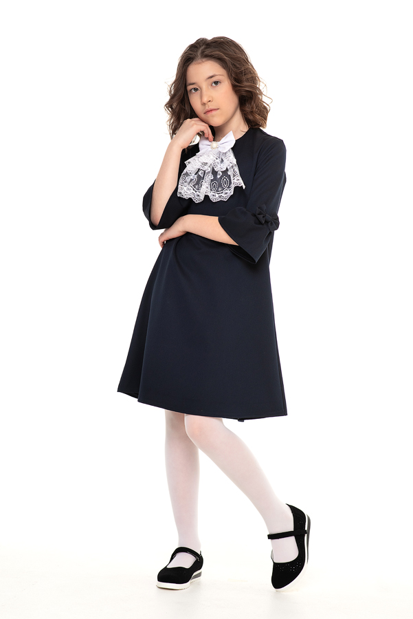 Синее школьное платье Mooriposh, модель 0159
