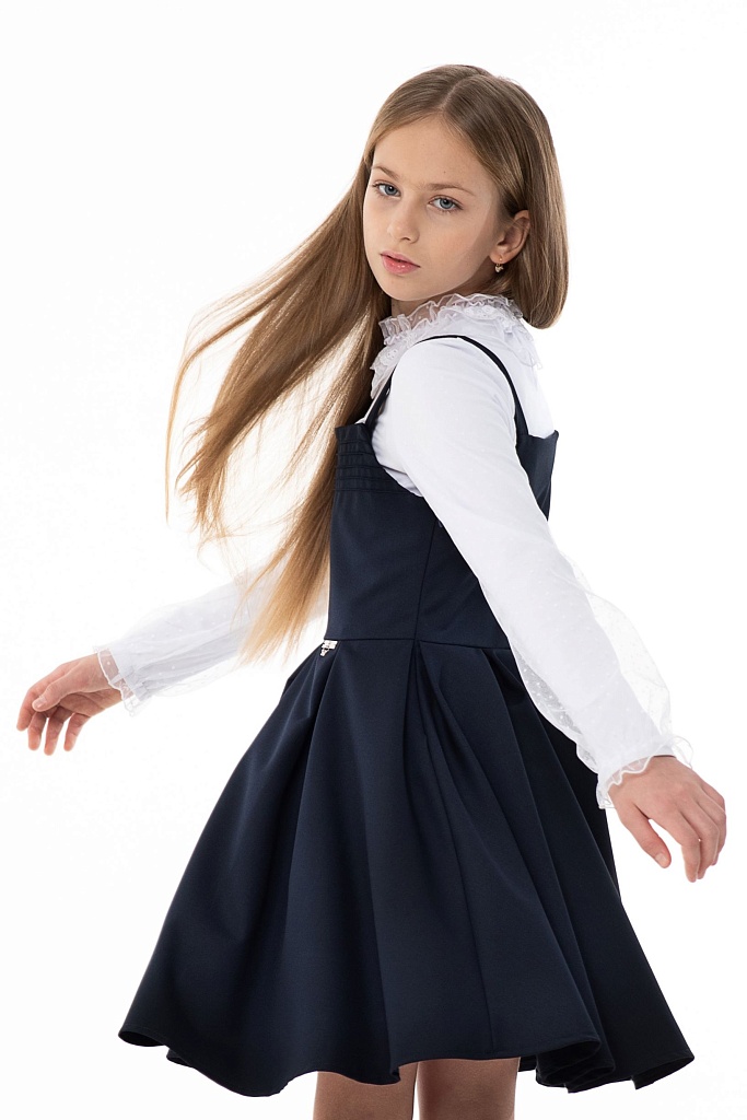 Синий школьный сарафан Mooriposh, модель 0239