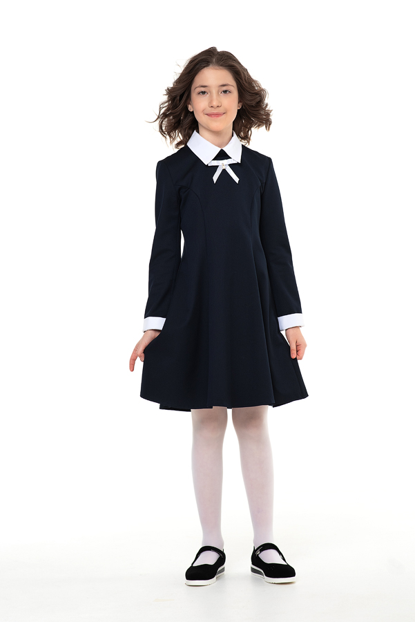Синее школьное платье Mooriposh, модель 0163