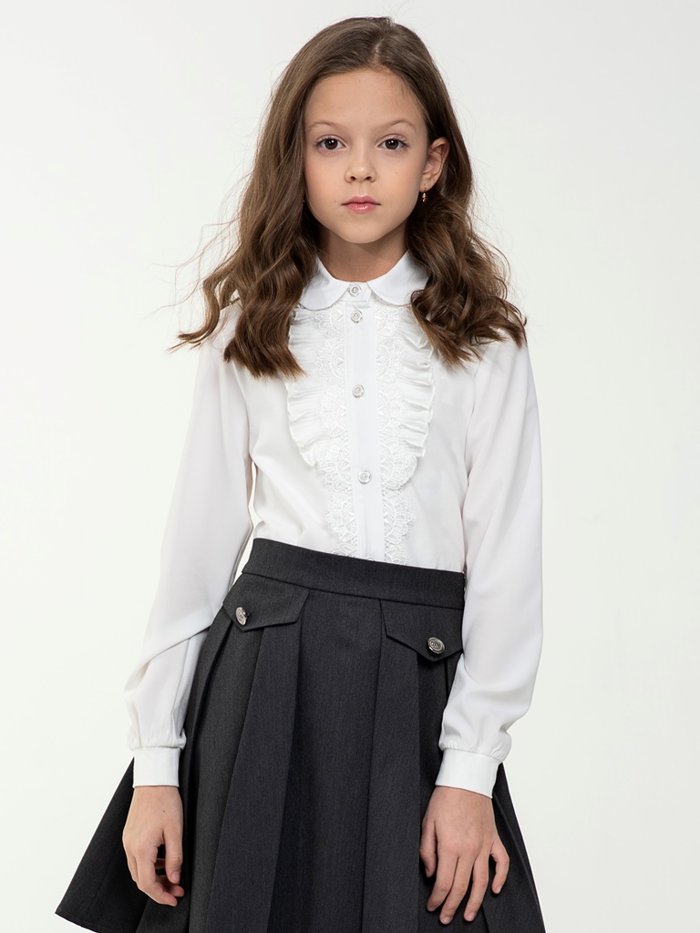 Молочная школьная блуза Mooriposh, модель 0680