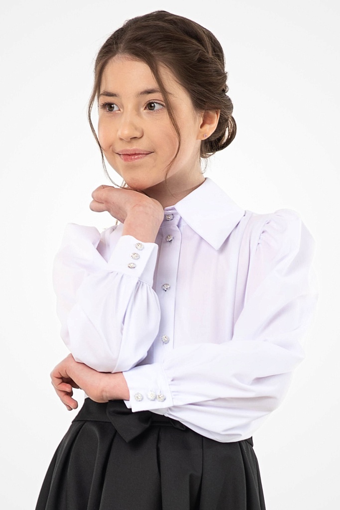 Белая школьная блуза Mooriposh, модель 06137