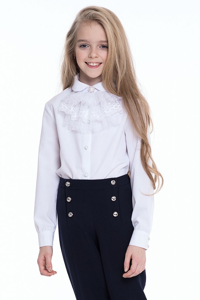 Белая школьная блуза Mooriposh, модель 0662