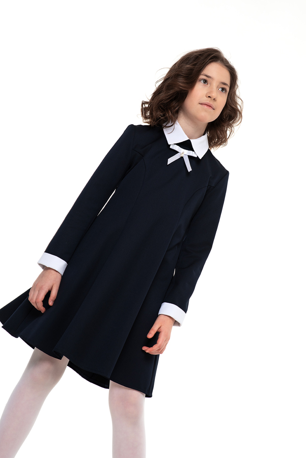 Синее школьное платье Mooriposh, модель 0163
