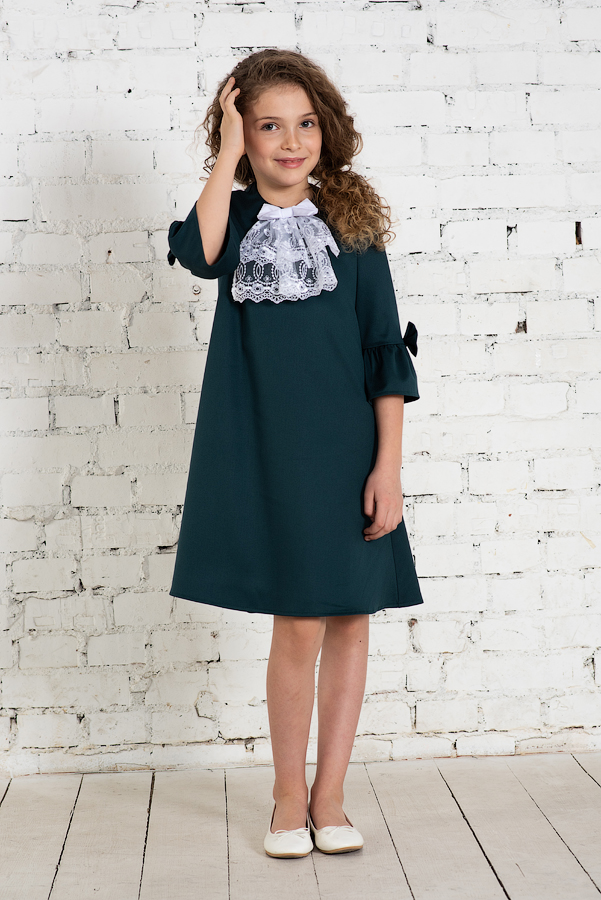 Зелёное школьное платье Mooriposh, модель 0159