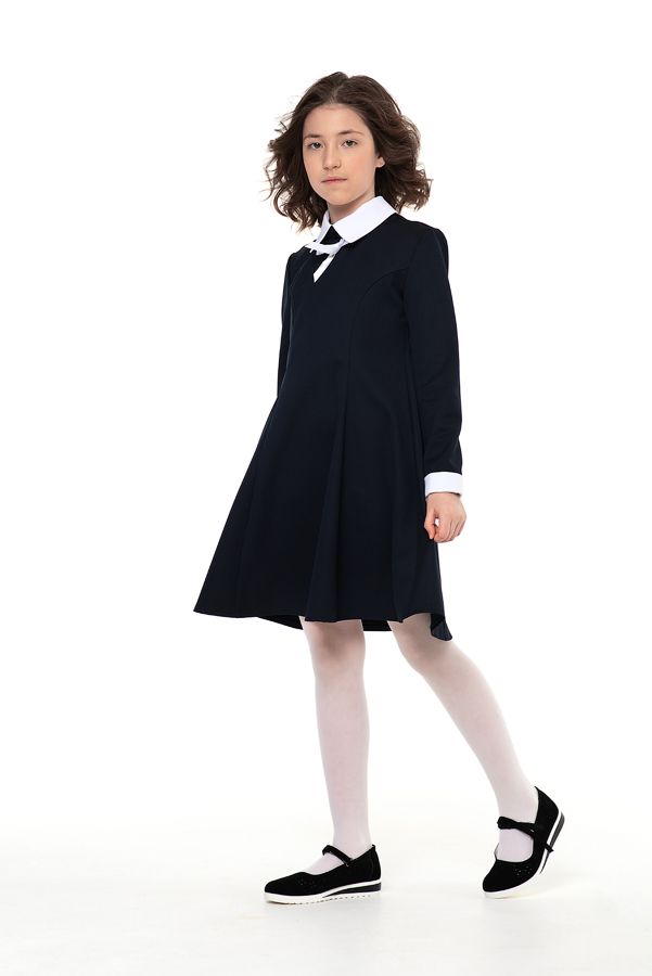 Синее школьное платье Mooriposh, модель 0163