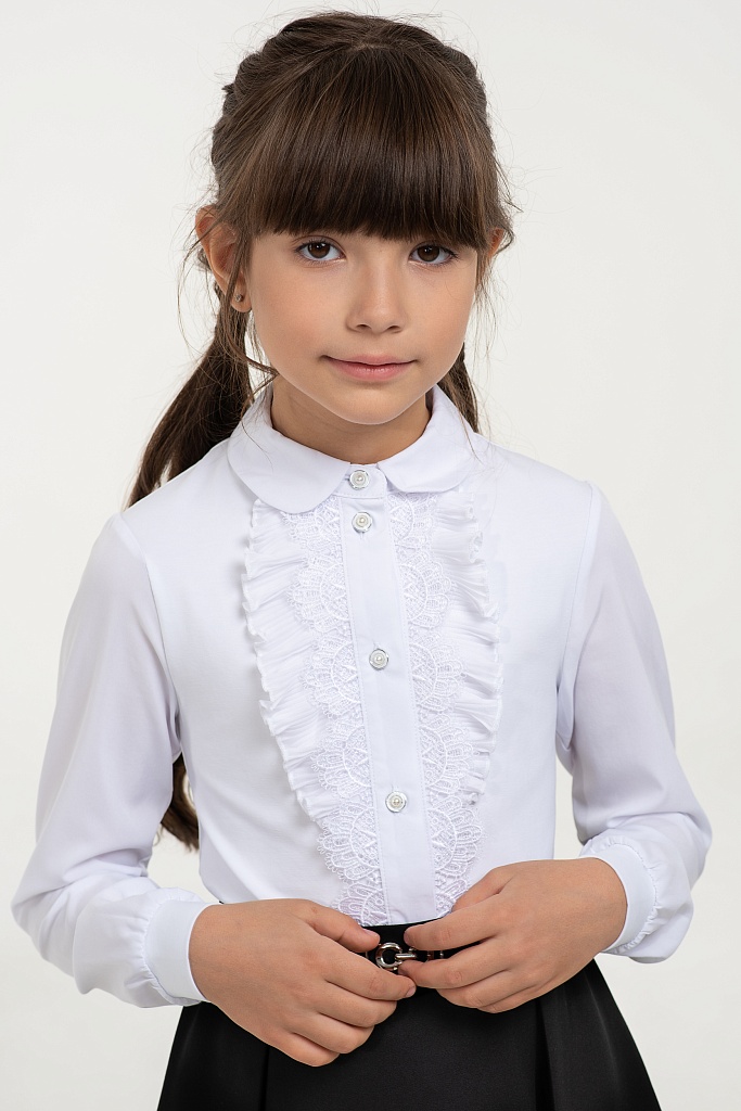 Белая школьная блуза Mooriposh, модель 0680