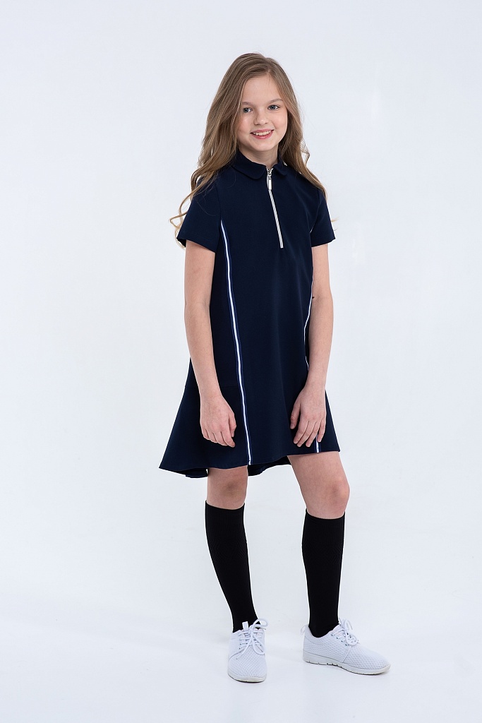 Синее школьное платье Mooriposh, модель 0152