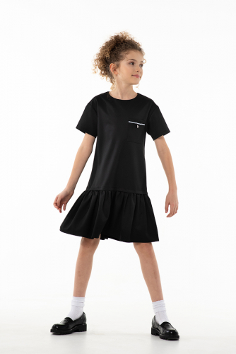 Черное школьное платье Mooriposh, модель 0170