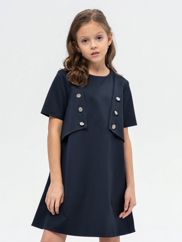 Синее школьное платье Mooriposh, модель 0180