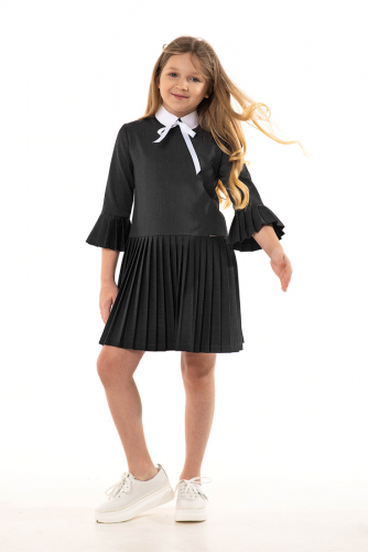 Серое школьное платье Mooriposh, модель 0164