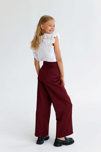 Бордовые брюки для девочки Mooriposh, модель 0425