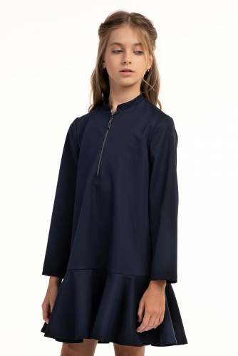 Синее школьное платье Mooriposh, модель 0175