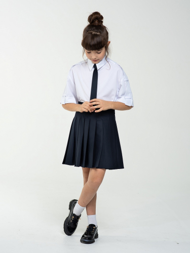 Синяя школьная юбка в складку Mooriposh, модель 0353