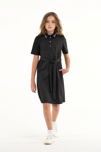 Серое школьное платье Mooriposh, модель 0156