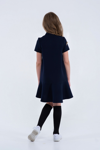 Синее школьное платье Mooriposh, модель 0152