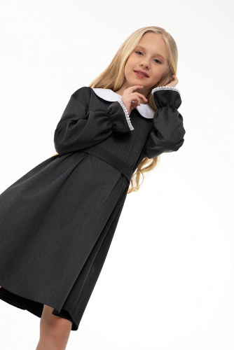 Серое школьное платье Mooriposh, модель 0169