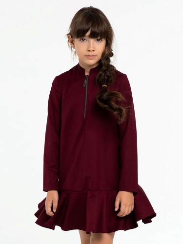 Бордовое школьное платье Mooriposh, модель 0175