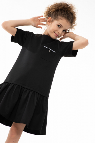 Черное школьное платье Mooriposh, модель 0170