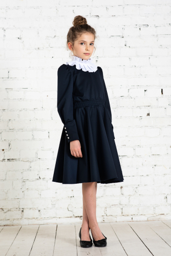 Синее школьное платье Mooriposh, модель 0162