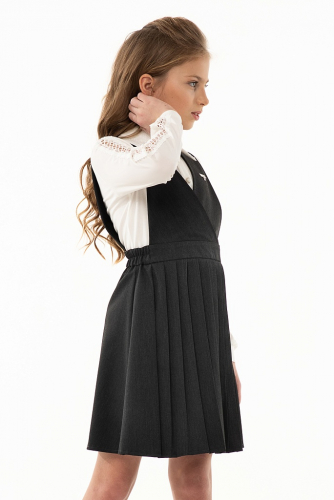 Серый школьный сарафан Mooriposh, модель 0238