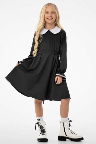 Серое школьное платье Mooriposh, модель 0169