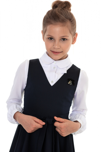 Синий школьный сарафан Mooriposh, модель 0235