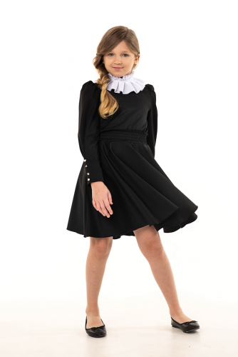 Чёрное школьное платье Mooriposh, модель 0162