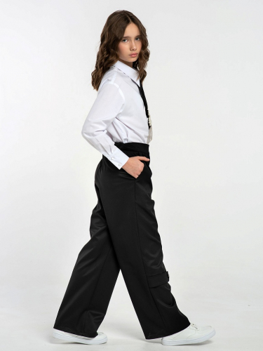 Черные школьные брюки для девочки Mooriposh, модель 0444