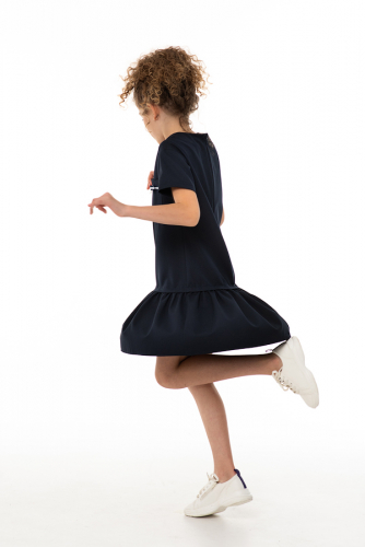 Синее школьное платье Mooriposh, модель 0170