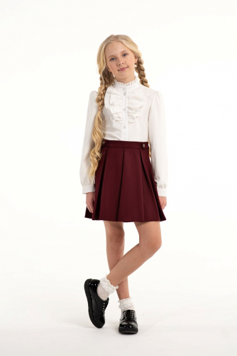 Бордовая школьная юбка Mooriposh, модель 0344