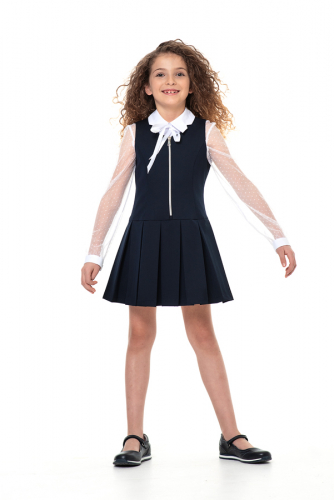 Синий школьный сарафан Mooriposh, модель 0236