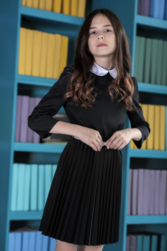 Черное школьное платье Mooriposh, модель 0146/1