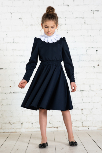 Синее школьное платье Mooriposh, модель 0162