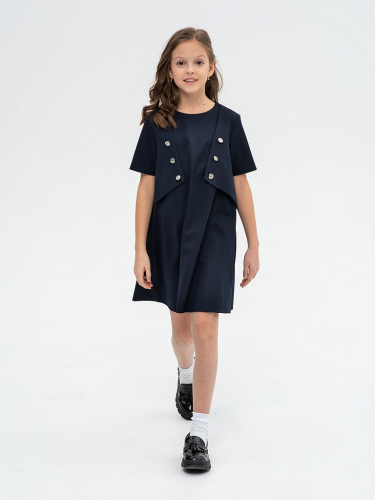 Синее школьное платье Mooriposh, модель 0180