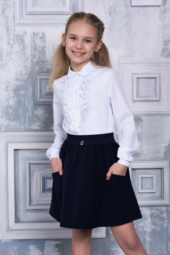 Синяя школьная юбка Mooriposh, модель 0320/1