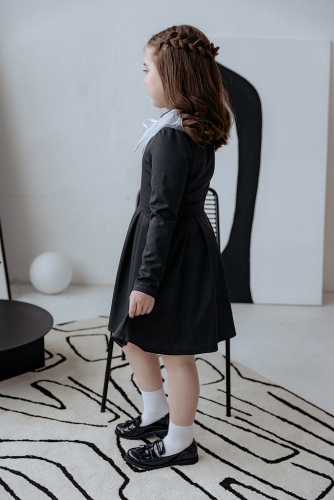 Серое школьное платье Mooriposh, модель 0145/3