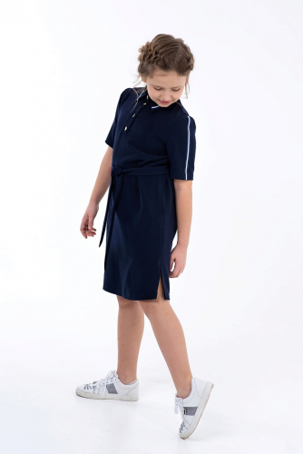 Синее школьное платье Mooriposh, модель 0156