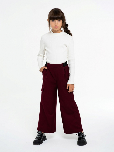 Бордовые брюки для девочки Mooriposh, модель 0426