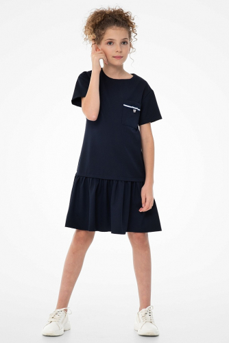 Синее школьное платье Mooriposh, модель 0170