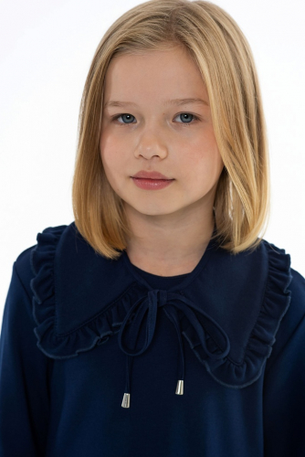 Синее школьное платье Mooriposh, модель 0168