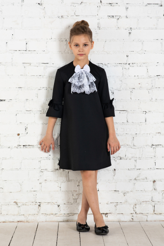Чёрное школьное платье Mooriposh, модель 0159
