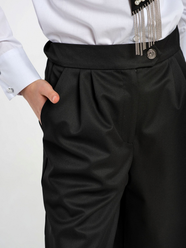 Черные школьные брюки для девочки Mooriposh, модель 0444