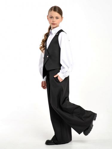 Черные школьные брюки для девочки Mooriposh, модель 0446