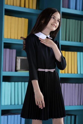Черное школьное платье Mooriposh, модель 0146/1