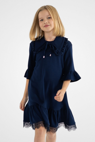 Синее школьное платье Mooriposh, модель 0168