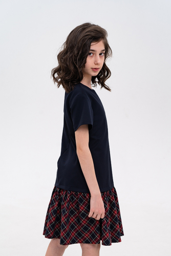 Синее школьное платье Mooriposh, модель 0170/1