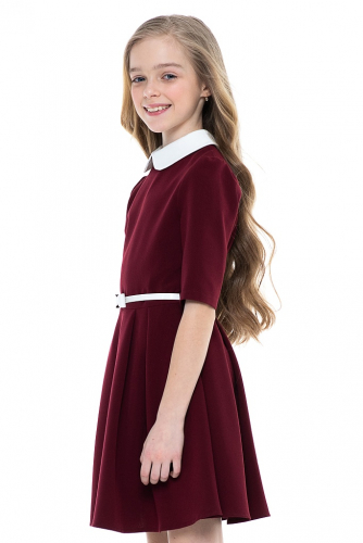 Бордовое школьное платье Mooriposh, модель 0145/1