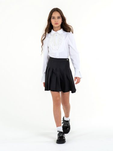 Серая школьная юбка в складку Mooriposh, модель 0353